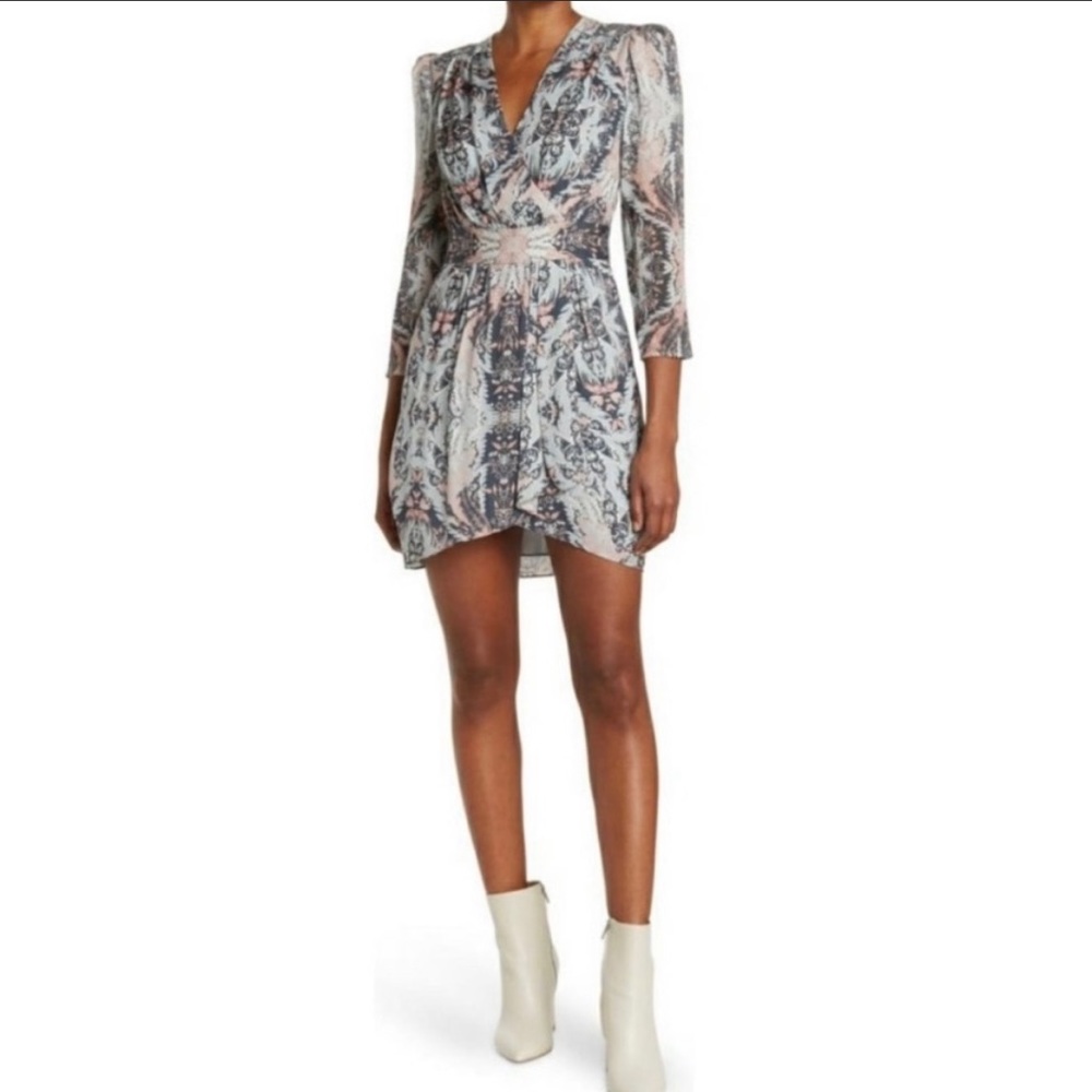 REISS Lacey Grey Paisley Dress NWT